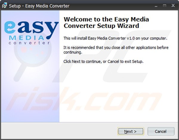 Official Easy Media Converter adware installation setup
