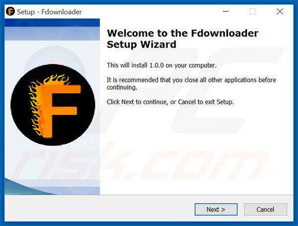 Official Fdownloader adware installation setup