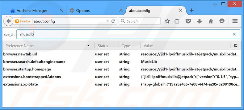 Removing gomovix.searchalgo.com from Mozilla Firefox default search engine