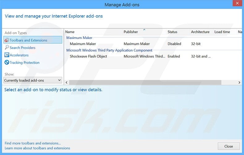 Removing Healthcare Gov Tool ads from Internet Explorer step 2