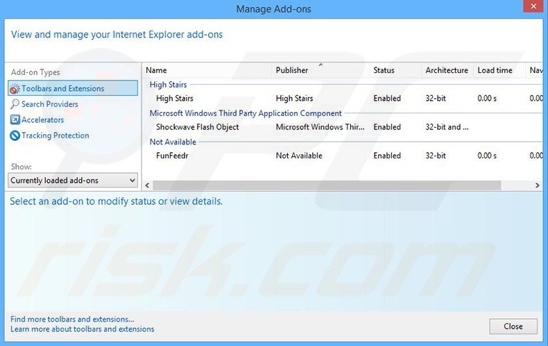 Removing Hybrid Browser ads from Internet Explorer step 2