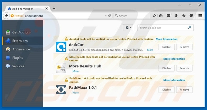Removing Junk Cleaner ads from Mozilla Firefox step 2