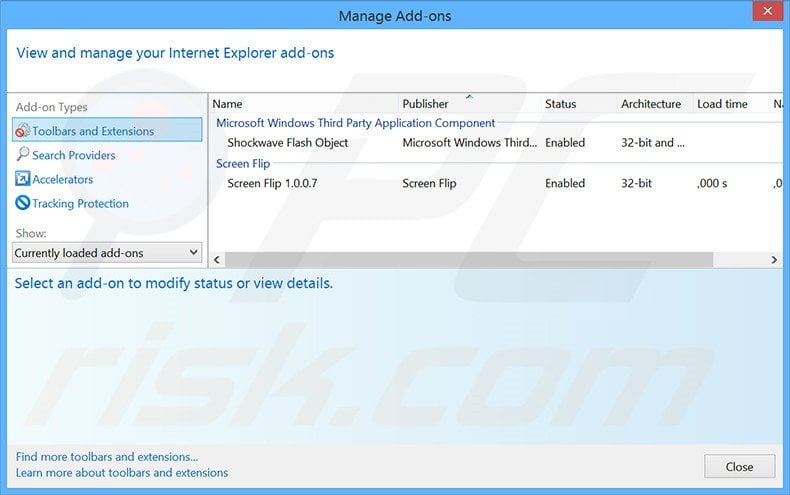 Removing Musicloud ads from Internet Explorer step 2