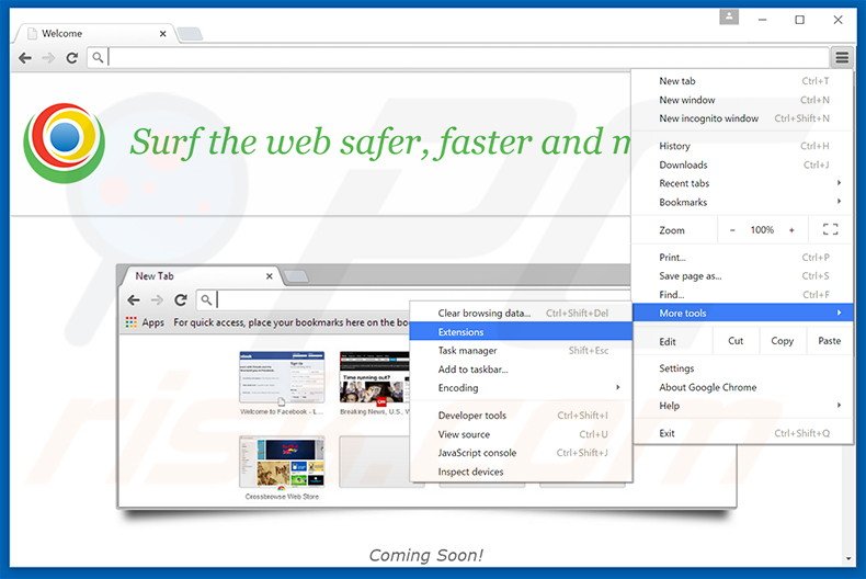 Removing MyBrowser  ads from Google Chrome step 1