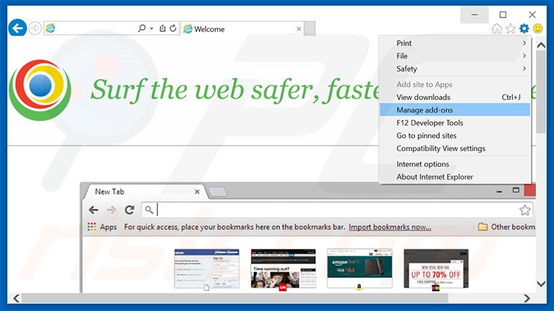 Removing MyBrowser ads from Internet Explorer step 1