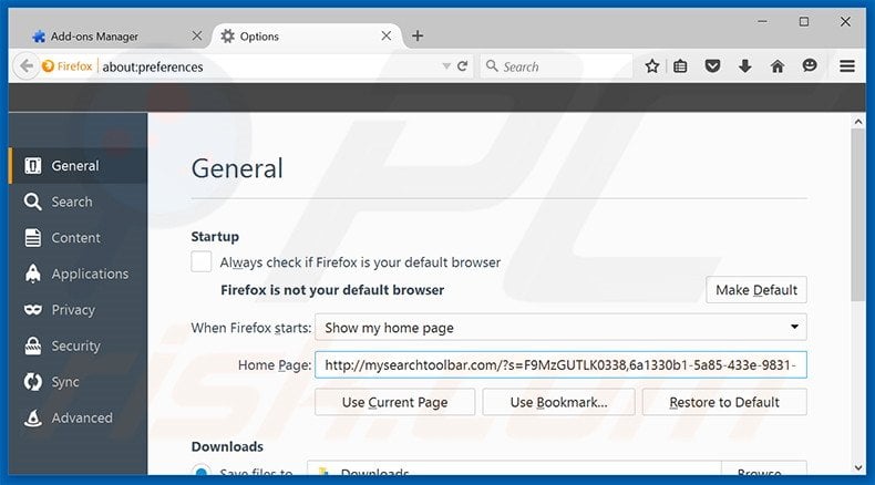 Removing mysearchtoolbar.com from Mozilla Firefox homepage