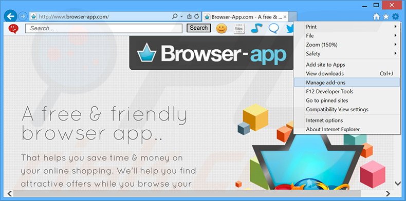 Removing OpedBrowsrVersion ads from Internet Explorer step 1