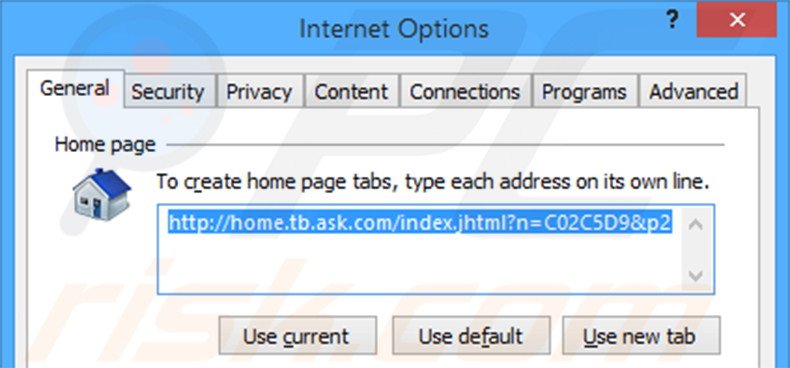 Removing PackageTracking from Internet Explorer homepage