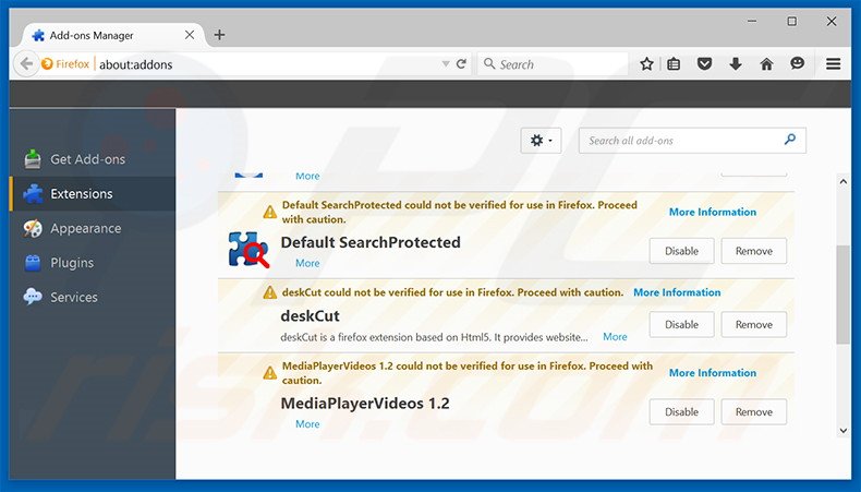 Removing searchatomic.com related Mozilla Firefox extensions