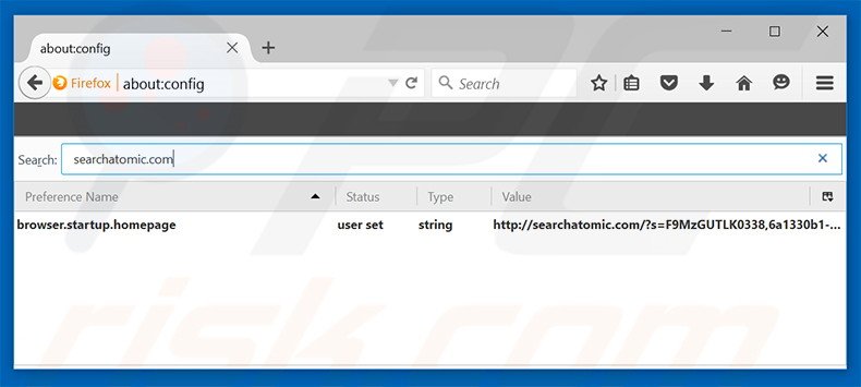 Removing searchatomic.com from Mozilla Firefox default search engine