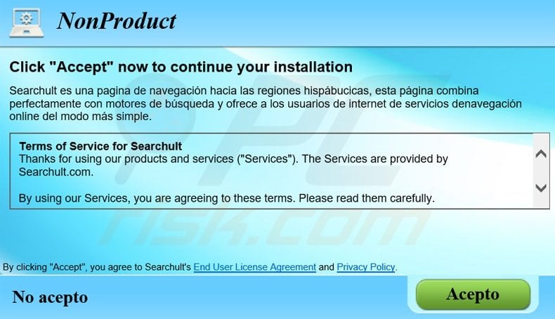 searchult.com browser hijacker installer