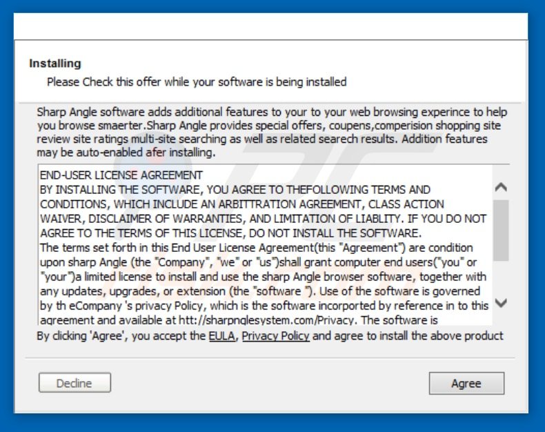sharp angle adware installer