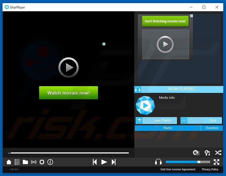 Deceptive adware-type application SharPlayer