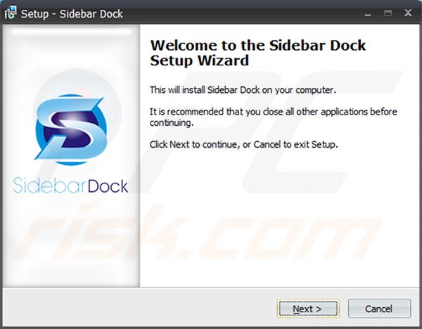 Official Sidebar Adware installation setup