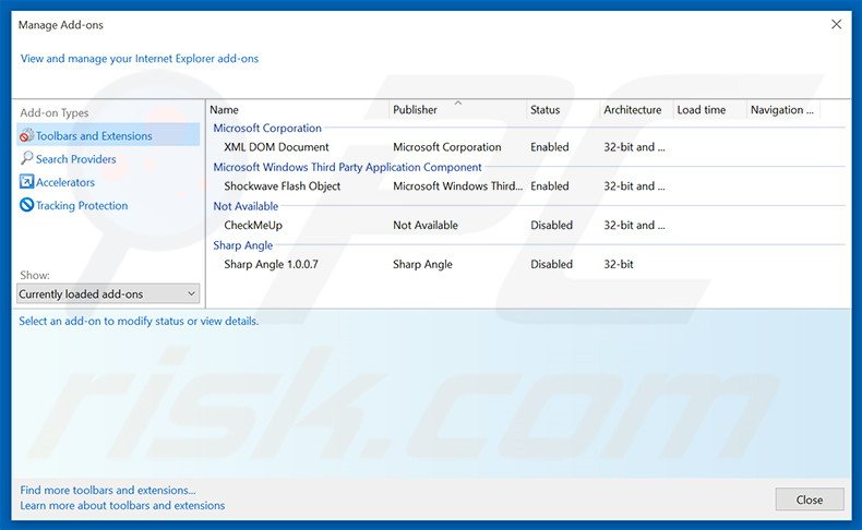 Removing Temperature Scout ads from Internet Explorer step 2