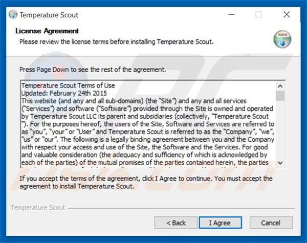Official Temperature Scout adware installer set-up