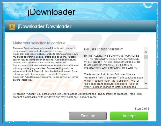 treasure track adware installer