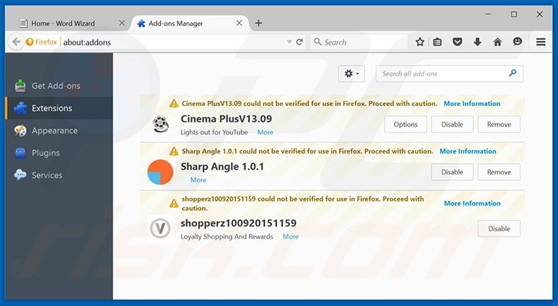 Removing TruNavi ads from Mozilla Firefox step 2