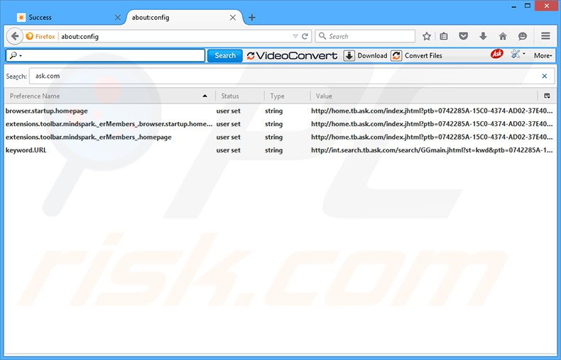 Removing Video Convert from Mozilla Firefox default search engine