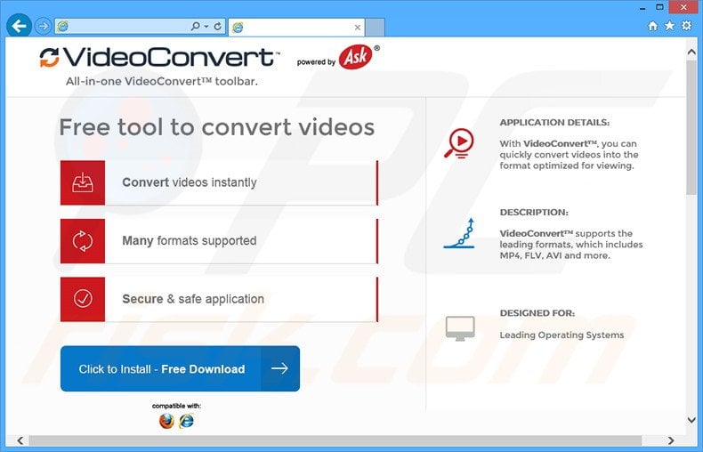 Video Convert browser hijacker