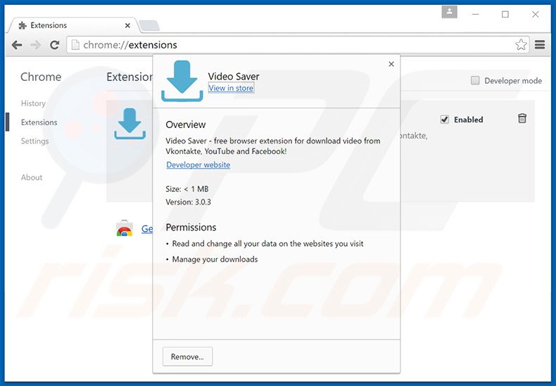 Video Saver adware