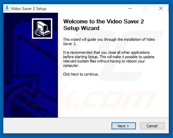 Official Video Saver adware installation setup