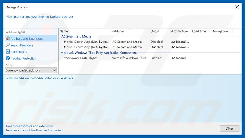 Removing Weatherping ads from Internet Explorer step 2