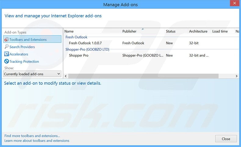 Removing WikiTime ads from Internet Explorer step 2