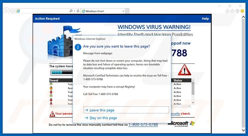 WINDOWS VIRUS WARNING! Identity Theft and Hacking Possibilities adware