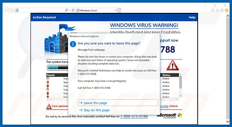 WINDOWS VIRUS WARNING! Identity Theft and Hacking Possibilities adware