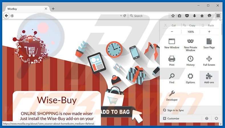Removing Wise-Buy ads from Mozilla Firefox step 1