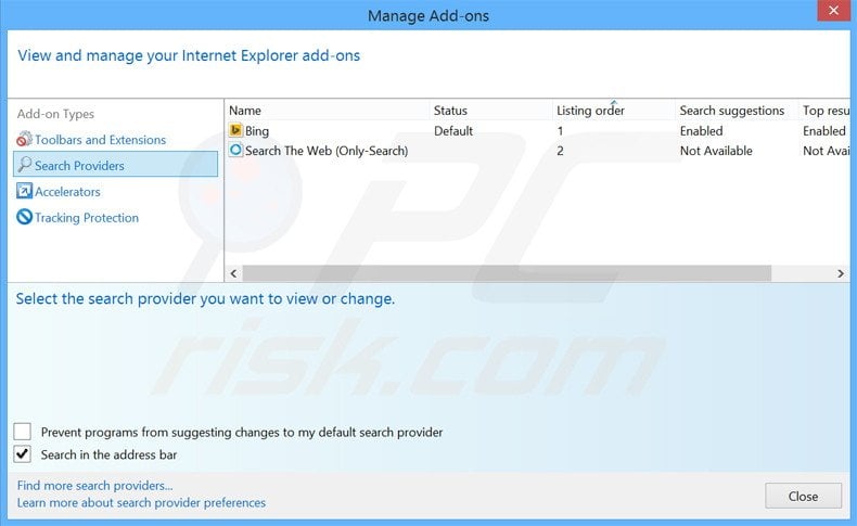 Removing www-search.info from Internet Explorer default search engine