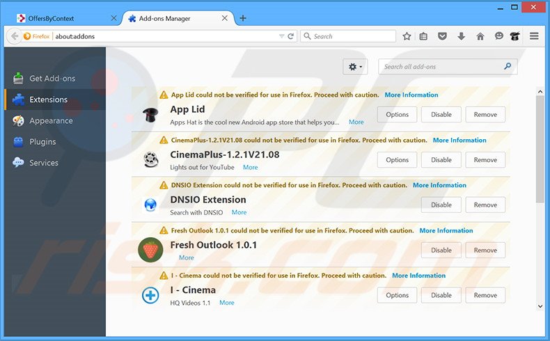 Removing YellowMarkApp ads from Mozilla Firefox step 2