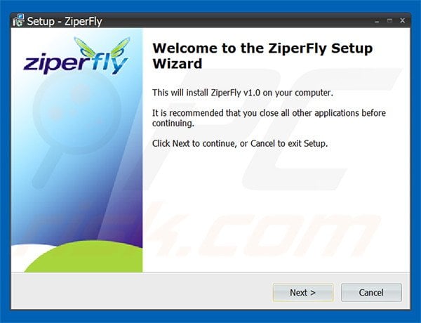 Official ZiperFly adware installation setup