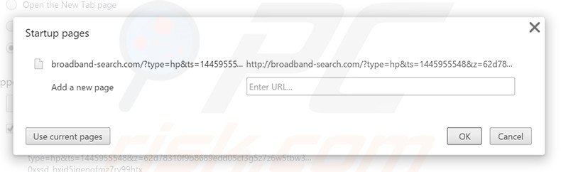 Removing broadband-search.com from Google Chrome homepage