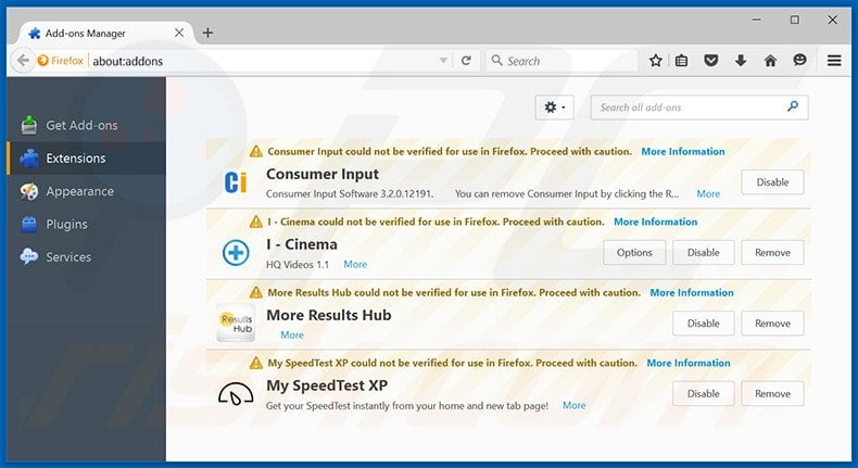 Removing BrowserSafer ads from Mozilla Firefox step 2