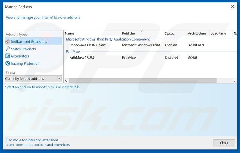 Removing CashBack ads from Internet Explorer step 2