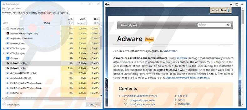 Delusive adware-type application DailyWiki