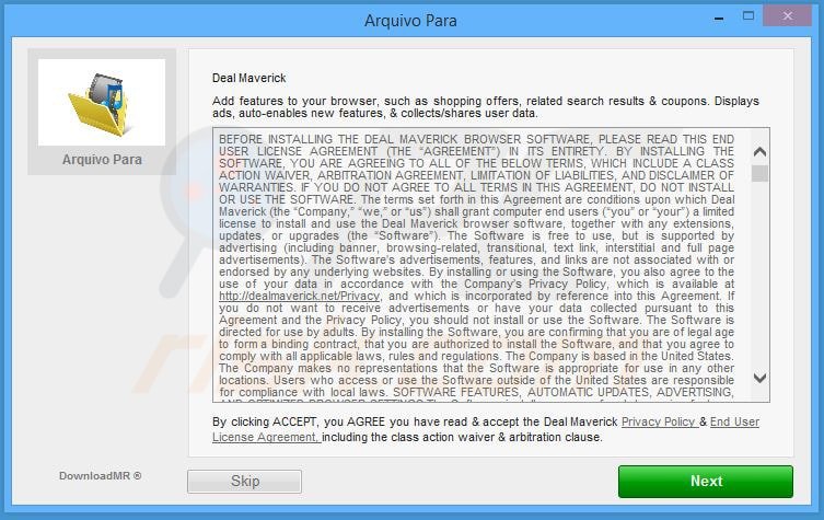 deal maveric adware installer