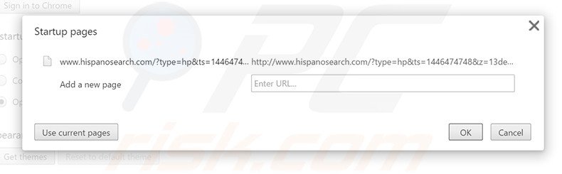 Removing hispanosearch.com from Google Chrome homepage