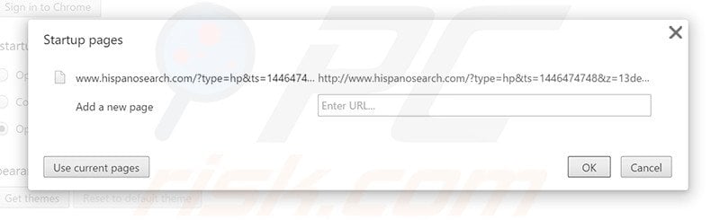 Removing hispanosearch.com from Google Chrome homepage