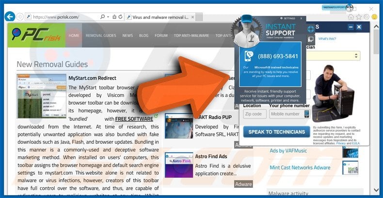 InstantSupport adware