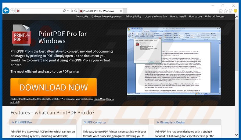 Print PDF Pro adware