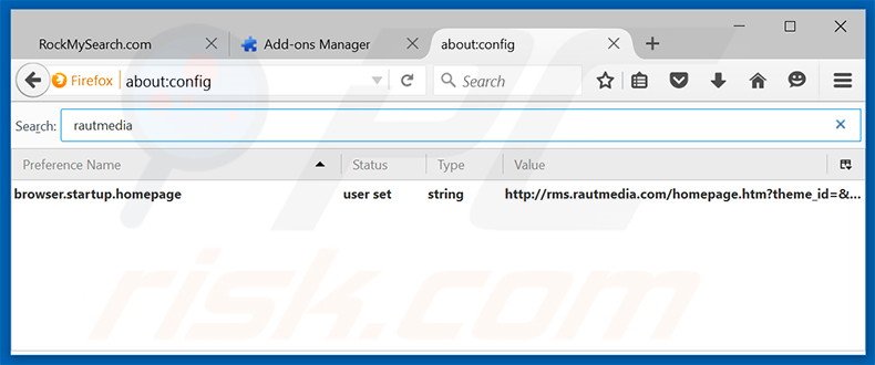 Removing rms.rautmedia.com from Mozilla Firefox default search engine