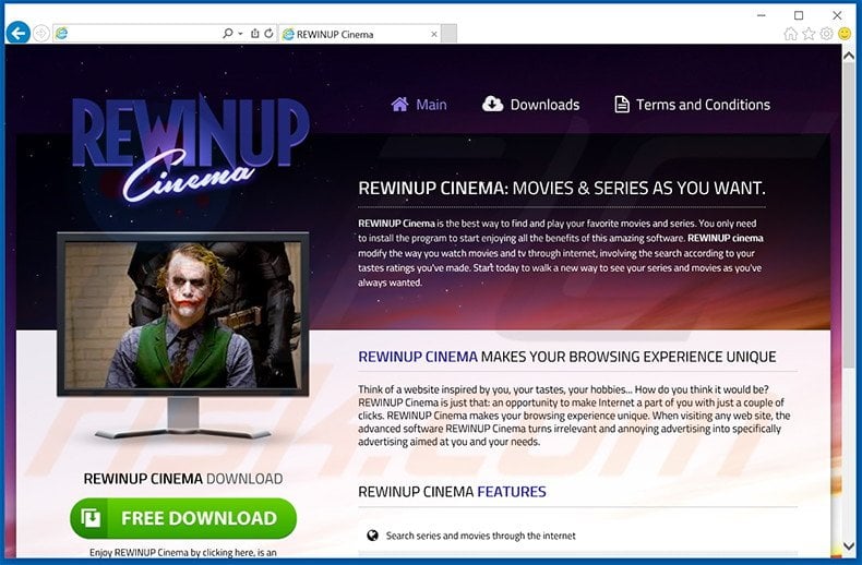 REWINUP Cinema adware