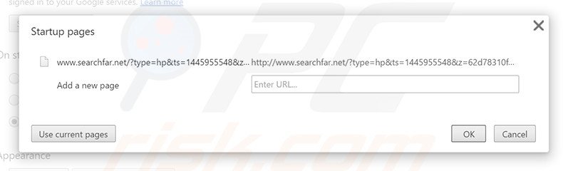 Removing searchfar.net  from Google Chrome homepage