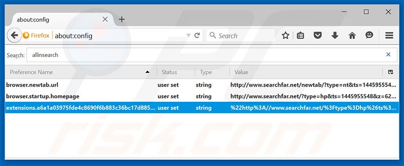 Removing searchfar.net  from Mozilla Firefox default search engine