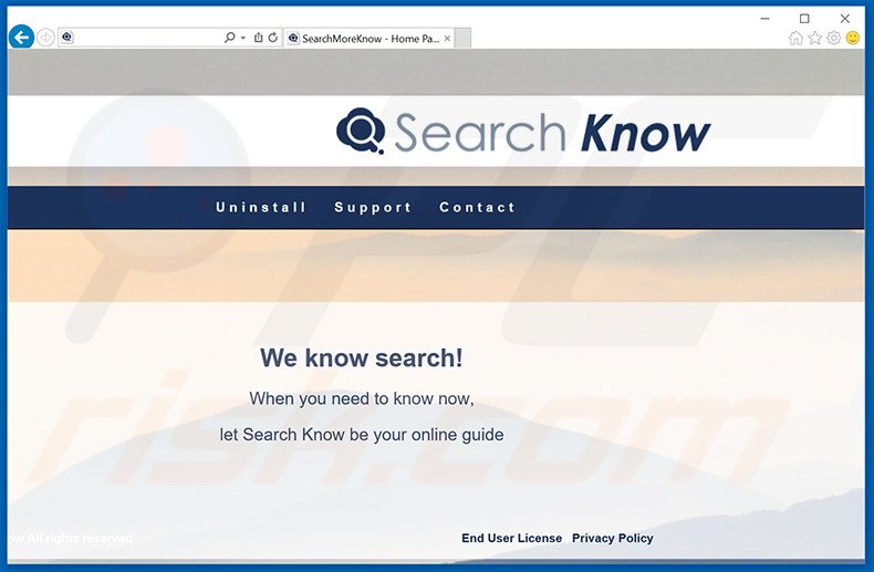 Website used to promote Search Know adware (sample 1)