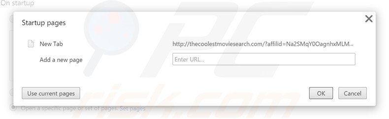Removing thecoolestmoviesearch.com from Google Chrome homepage
