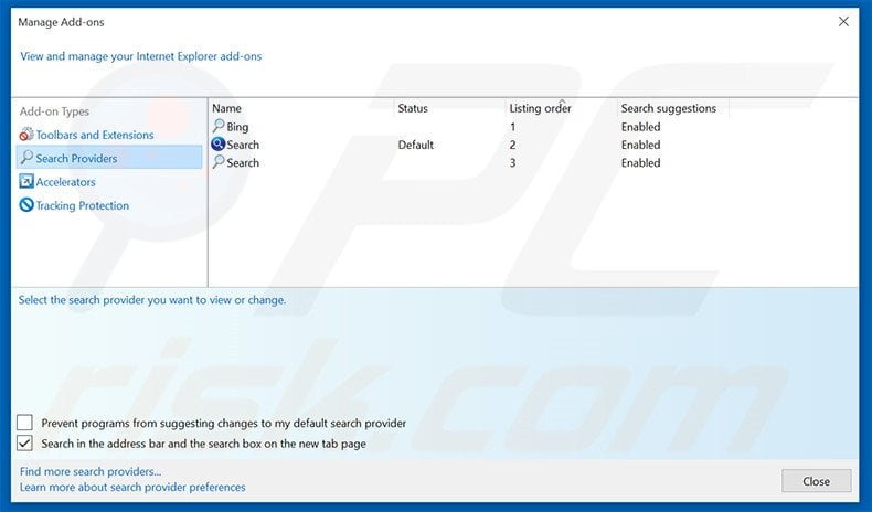 Removing Wallpaper Homepage from Internet Explorer default search engine
